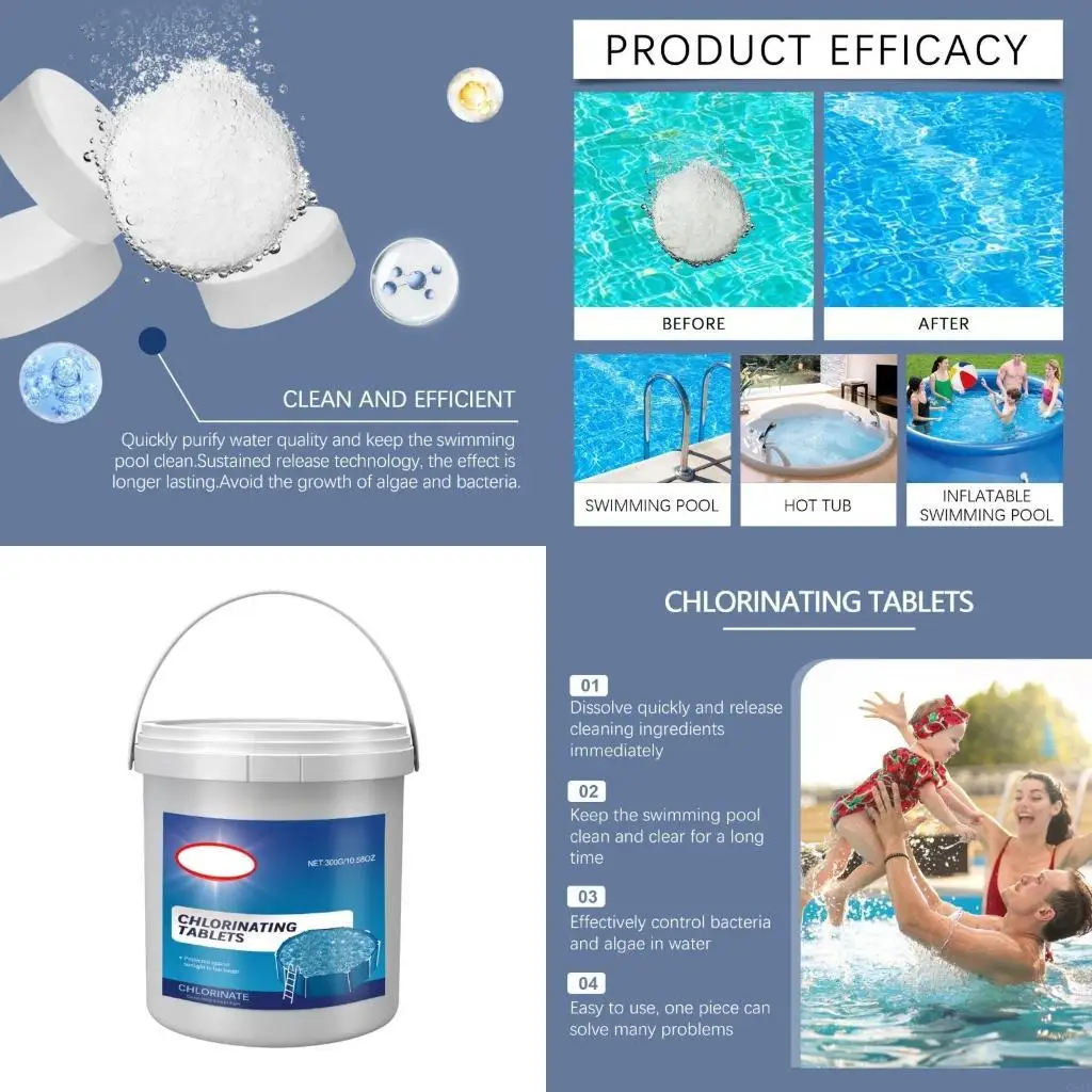 

High Efficiency Comprehensive Pool Water Cleaning Tablets Dispenser Clarifier for Cleanliness Various Pool Environment C5AD