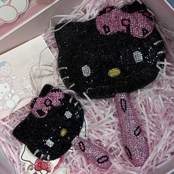 Kawaii Crystal Mirror Shiny Rhinestones Handheld Mirror Girl Birthday Gift Living Room Decoration