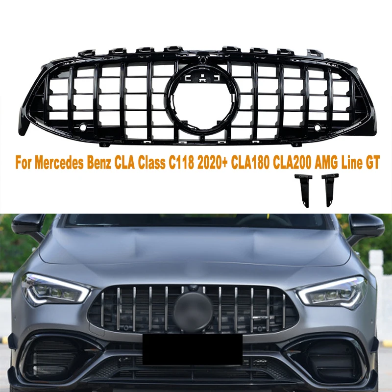 

Car Front Hood Grille Racing Bumper Grill Exterior Accessory For Mercedes Benz CLA Class C118 2020+ CLA180 CLA200 AMG Line GT