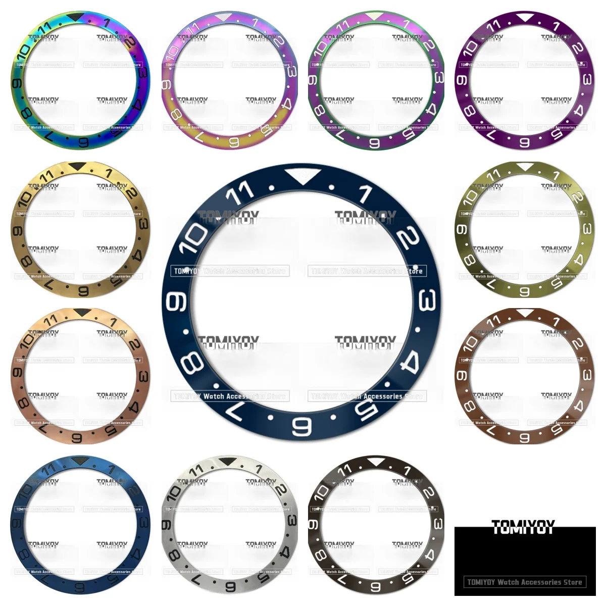 38 мм темно-синий фиолетовый черный 12-часовой гальванический керамический безель с наклонной поверхностью подходит для часов SKX