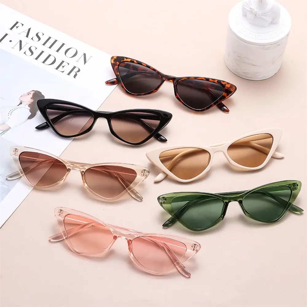 Fashion Triangle Cat Eye Sunglasses Small Frame Eyewear for Women UV400 Retro Sunglasses High Quality Streetwear Accessories