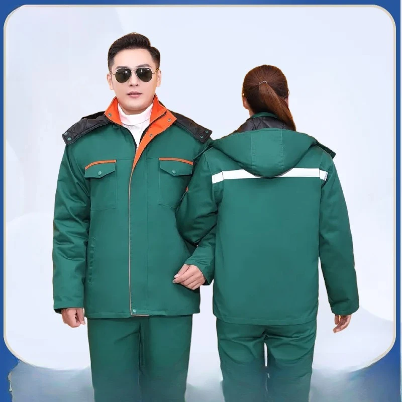 

Аксессуары для защитного снаряжения Зимняя утолщенная стеганая куртка Ландшафтный дизайн Двухслойная