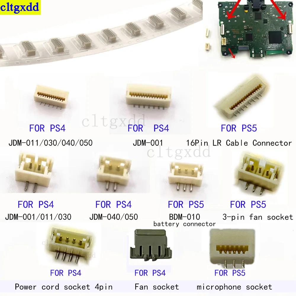 Cltgxdd 1 Piece for PS4 JDS-001 011 030 040 050 Handle Battery Socket for PS5 Charging Cable Fan Microphone Socket Connector