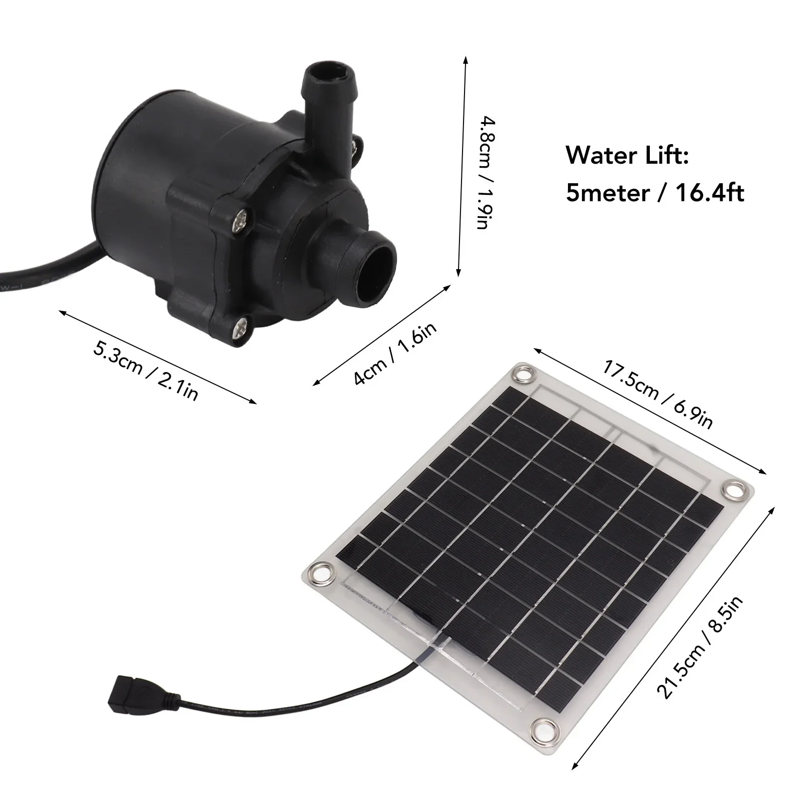 Pompe de jardin solaire pour mini panneau de fontaine, système d\'arrosage, kit d\'eau pour sécuritaires à poissons, 12V, 10W