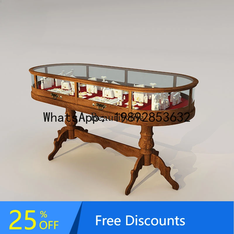 

CC Beautiful oval retro glass display booth clothing store Nakajima jewelry cabinet