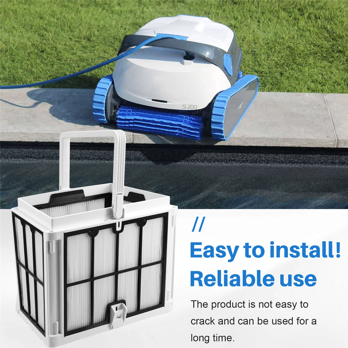 RIRI 9991458 -R1 Корзина с ультратонким фильтром для роботов-пылесосов для бассейна, Active 20, Explorer E30, M600, Proteus DX4, Triton PS