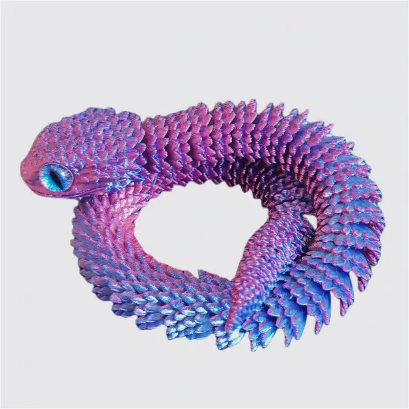 

3D Printed Snake Simulation Snake Figurine Flexible Joints Office Desk Toy Home