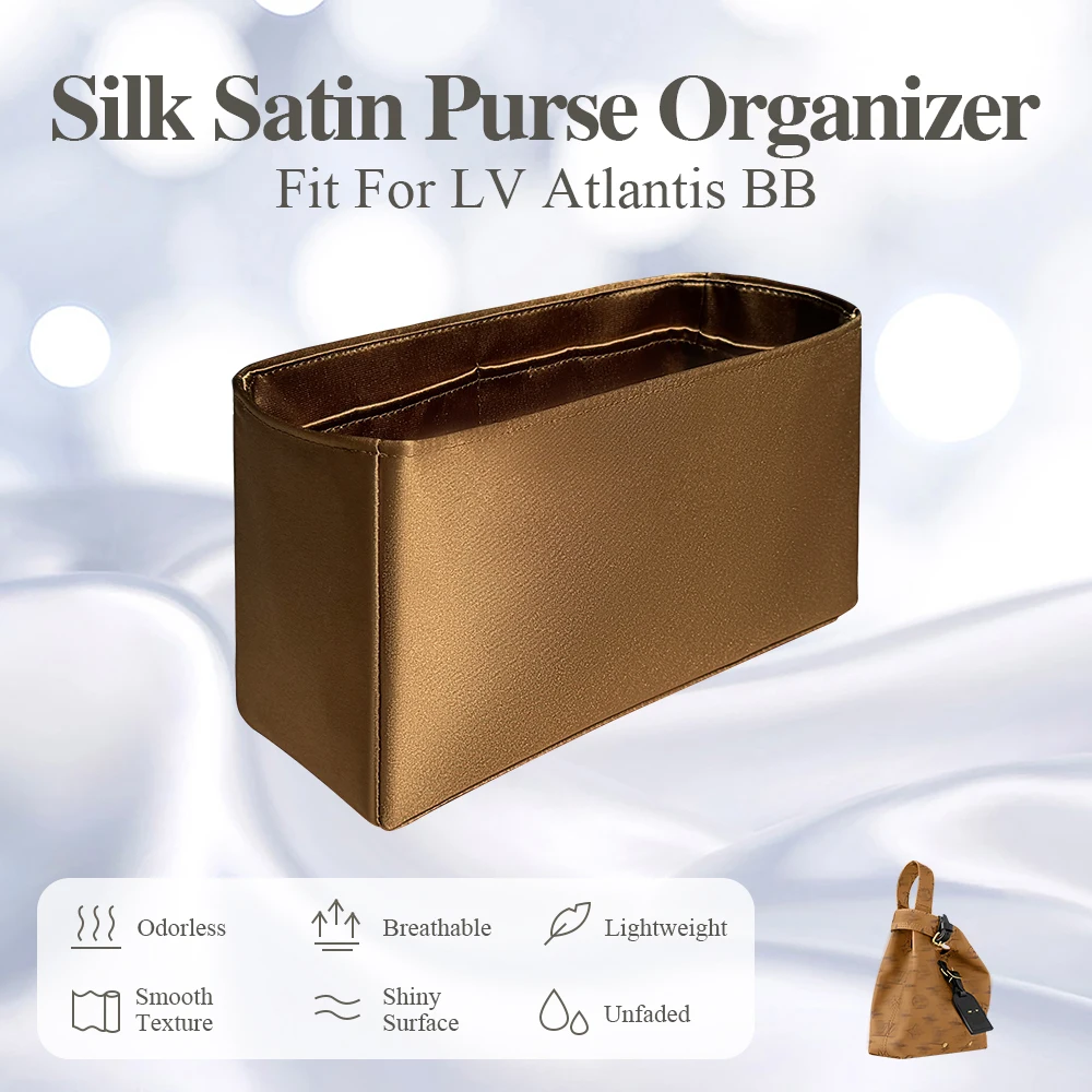 

Silk Satin Purse Organizer Insert Fit for LV Atlantis BB Handbag Smooth Inside Storage Bag Lightweight Inner Liner Bag In Bag