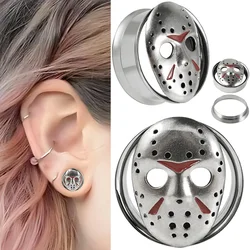 1PC Stainless Steel Mask Ear Plug Expander Piercing Screw Ear Gauges Earring Gauges Stretcher Body Piercing Jewelry 8-30mm
