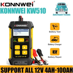 KONNWEI KW510 Full Automatic 12V Car Battery Tester Pulse Repair 5A Chargers Wet Dry AGM Gel Lead Acid OBD OBD2 Car Repair Tool