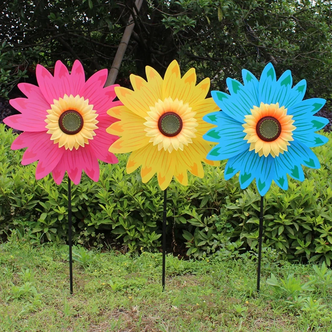 

36CM Sunflower Windmill Lawn Pinwheels Garden Party Wind Spinners for Patio Lawn & Garden Kids Outdoor Activities Pinwheels Toys