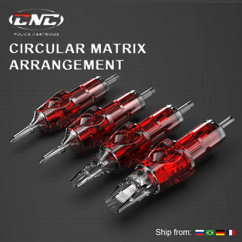 Imagen 2 del producto Cartucho de agujas de tatuaje CNC, aguja de seguridad esterilizada desechable RS/RL/RM/M1 con membrana para máquinas rotativas de tatuaje, 20 unids/caja