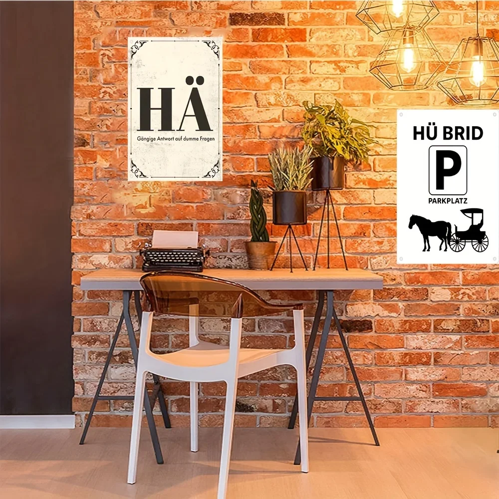 1pc German Humor Metal Sign, Retro 