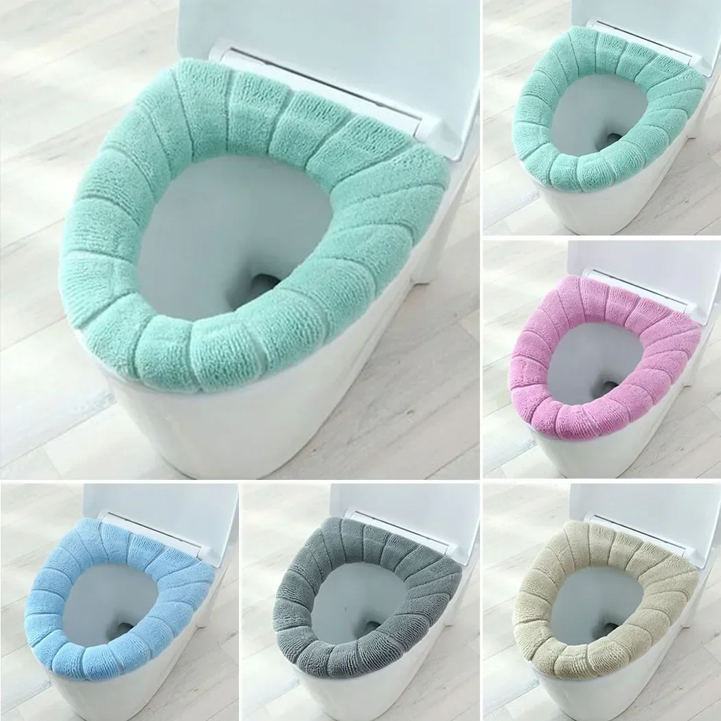 Winter Warm Toilet Seat Cover Mats Bathroom Washable Soft Pad Seat Closestool Covers Lid Mat Cushion Warmer Accessory 30x30cm