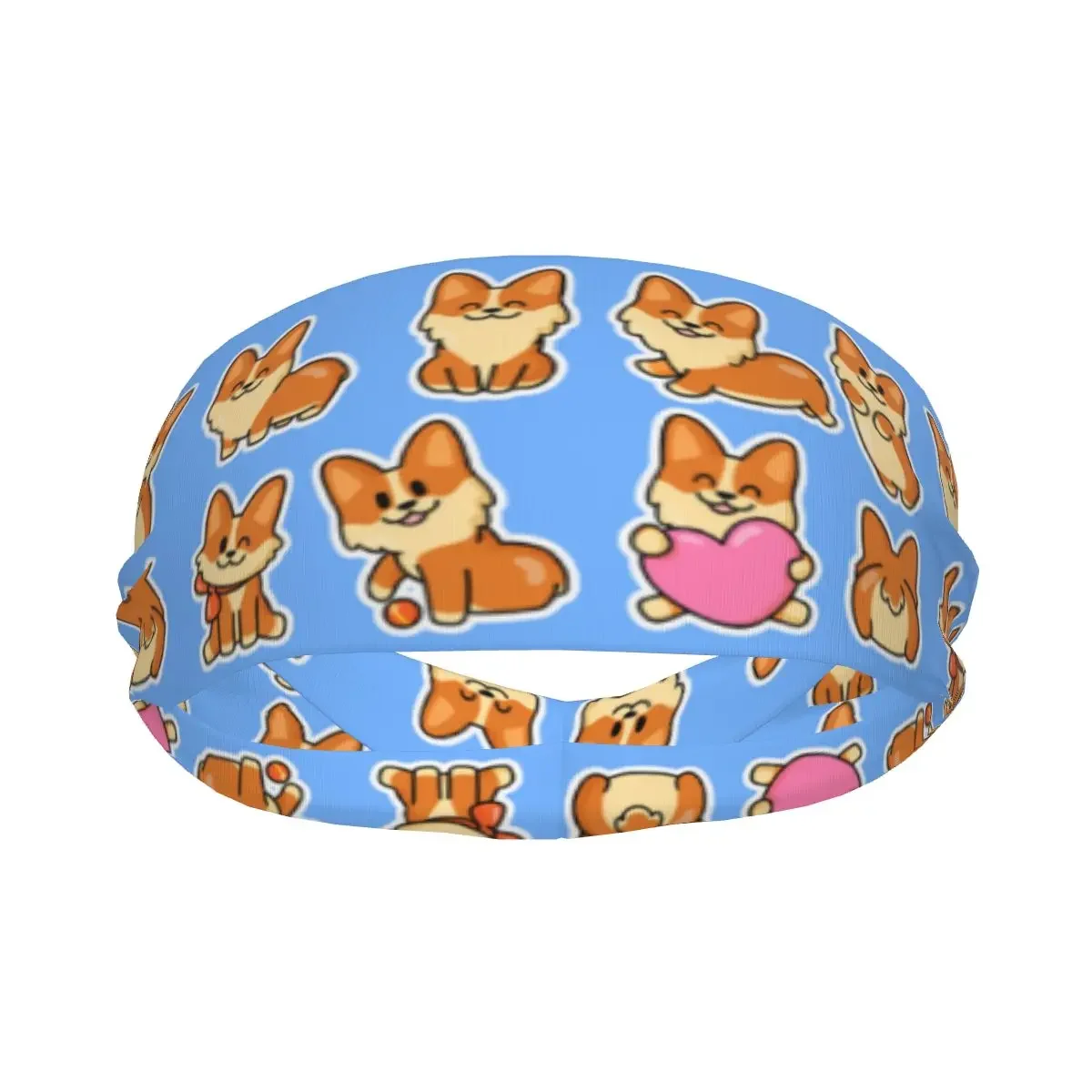 Bandeaux de sueur élastiques pour hommes et femmes, bandeau de sauna athlétique pour chiot Corgi mignon, sports de basketball,