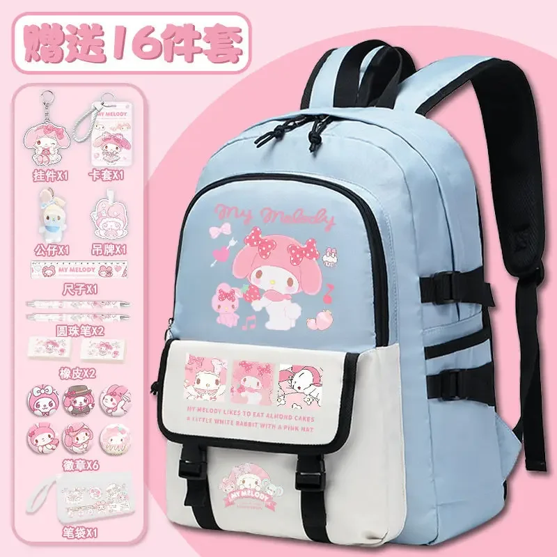 Sanrio Nieuwe Meilti Grote Capaciteit Student Schooltas Kinderen Schattige Cartoon Waterdichte Rugzak