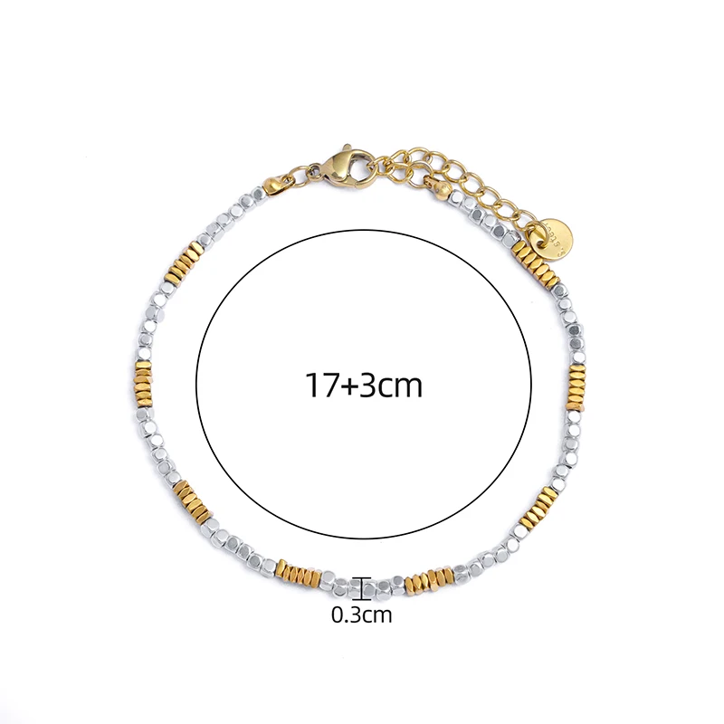 CARLIDANA, pulsera de plata rota con cubo pequeño Simple y versátil, pulseras de joyería de moda de lujo ligeras chapadas en oro para mujer