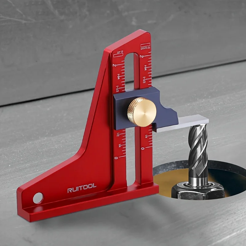 

Измеритель высоты из алюминиевого сплава для деревообработки — штангенциркуль с двойной шкалой для настольной пилы и фрезерного станка, аккумулятор не требуется