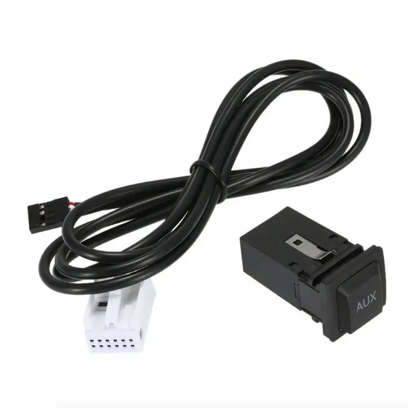 Durable Car AUX Adapter In Socket With Cable Harness For VW RCD510 RCD310 RNS315 5 MK5 Golf 6 MK6