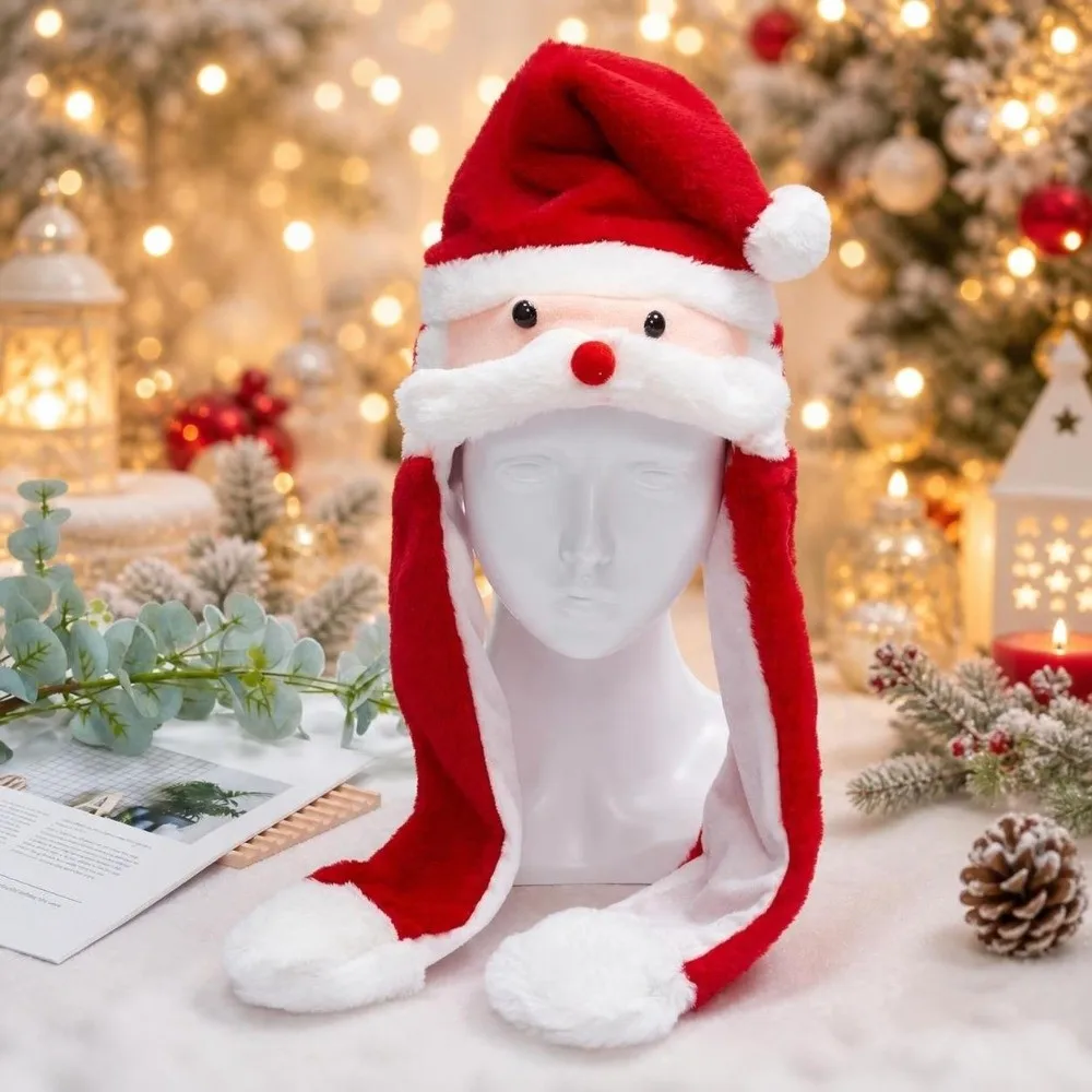 Creative Funny Christmas Hat Cartoon Design Pinch Airbag Deer Hat Windproof Interactive Game Reindeer Hat Christmas Party