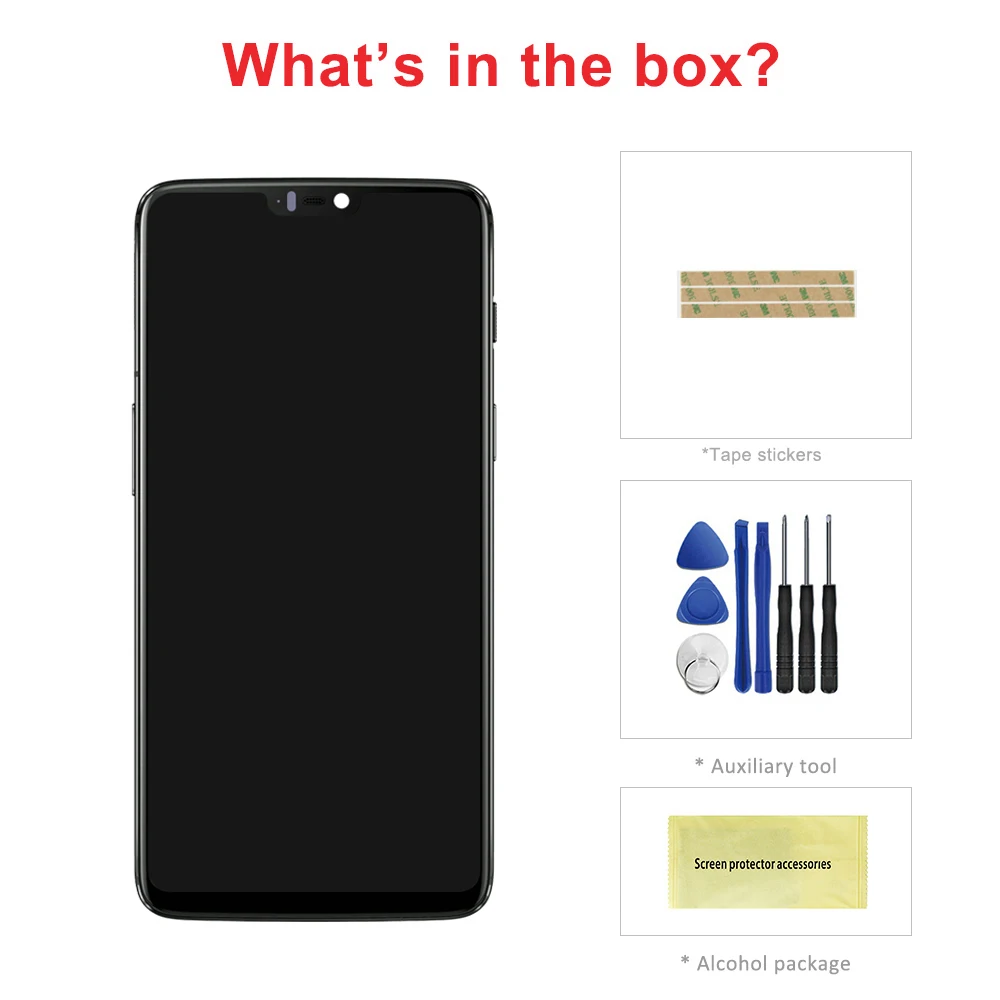 6.28 \'\'Para OnePlus 6 Para 1 + 6 A6000 A6003 Display LCD Touch Screen Digitador Assembléia Substituição