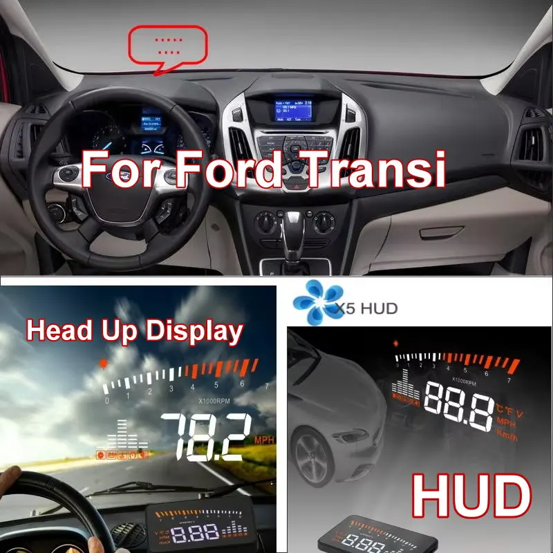 

For Ford Transit MK6 MK7 MK8 2010-2023 Car Head Up Headup Display HUD Projector Windshield OBD/OBD2 Electronic Accessories