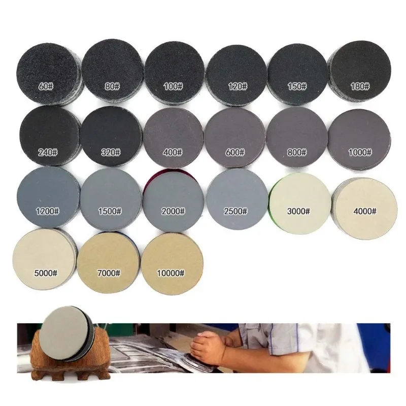 10-25枚入り ウェット＆ドライサンディングディスク サンドペーパー 1-7インチ 60-10000グリット 防水研磨サンドペーパーシート 木材塗装研磨用