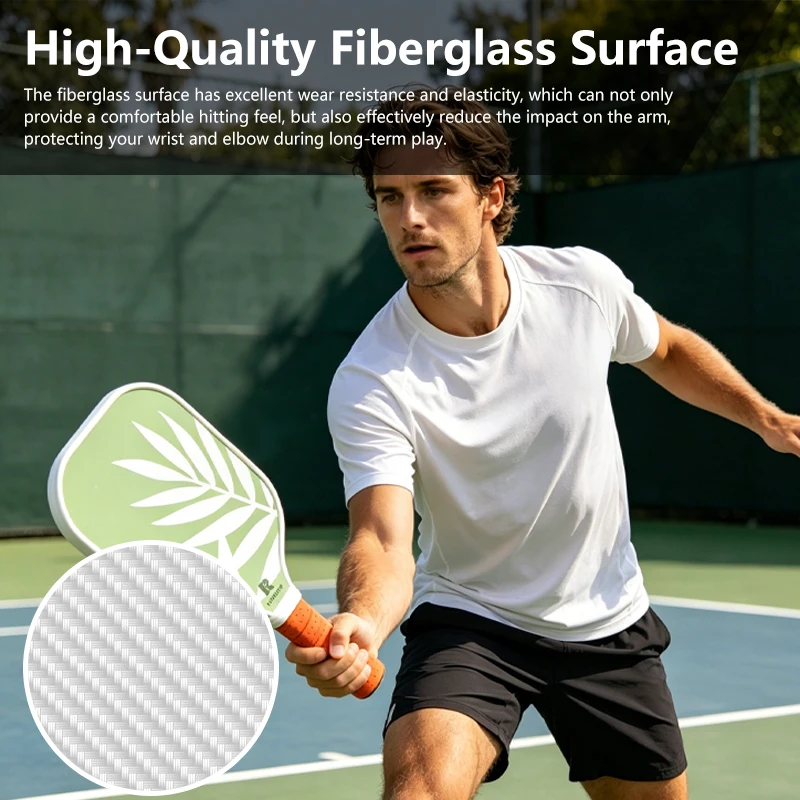 Latest Design Fiberglass Pickleball Paddle Premium Surface Pickle Ball Racket Comfort Grip for Professional & Recreational Play