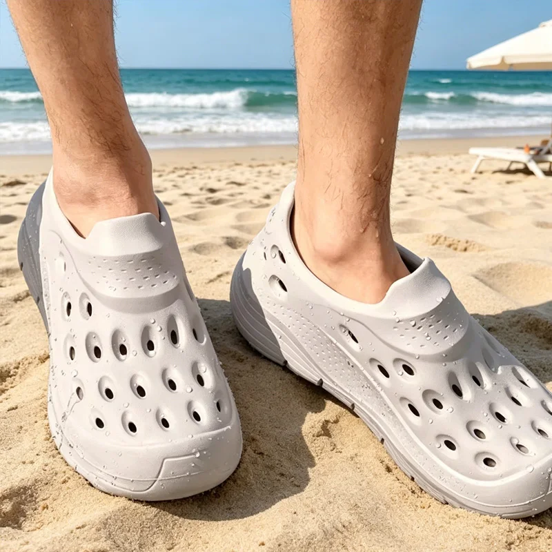 Skechers Men Slippers, Soft Non-slip Breathable Summer Indoor Outdoor Casual Shoes 243240-OFWT