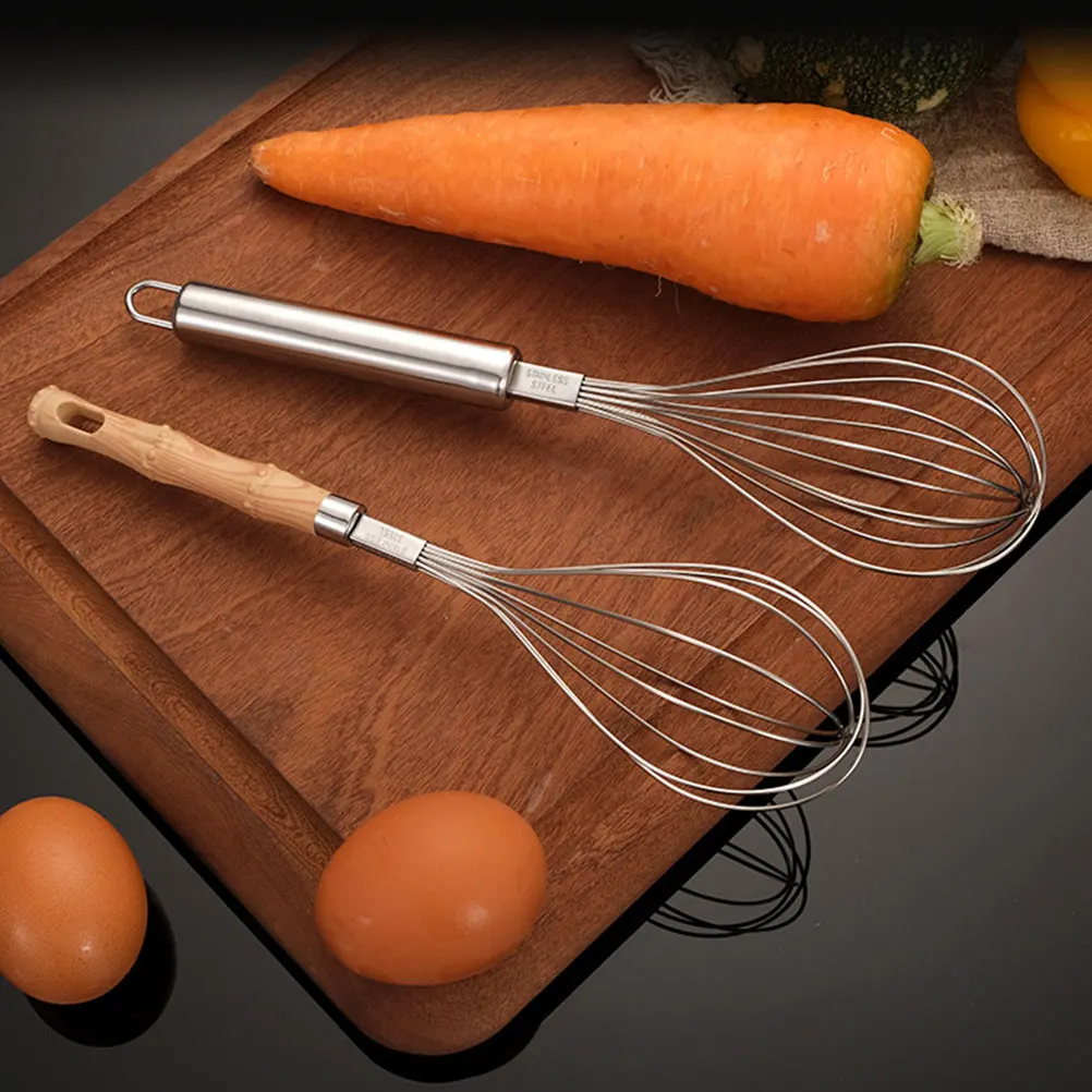 

3 Pcs Whisk Practical Egg Mixer Whisks for Cooking Wire Handle Beater Plastic Stainless Steel Baking Tools