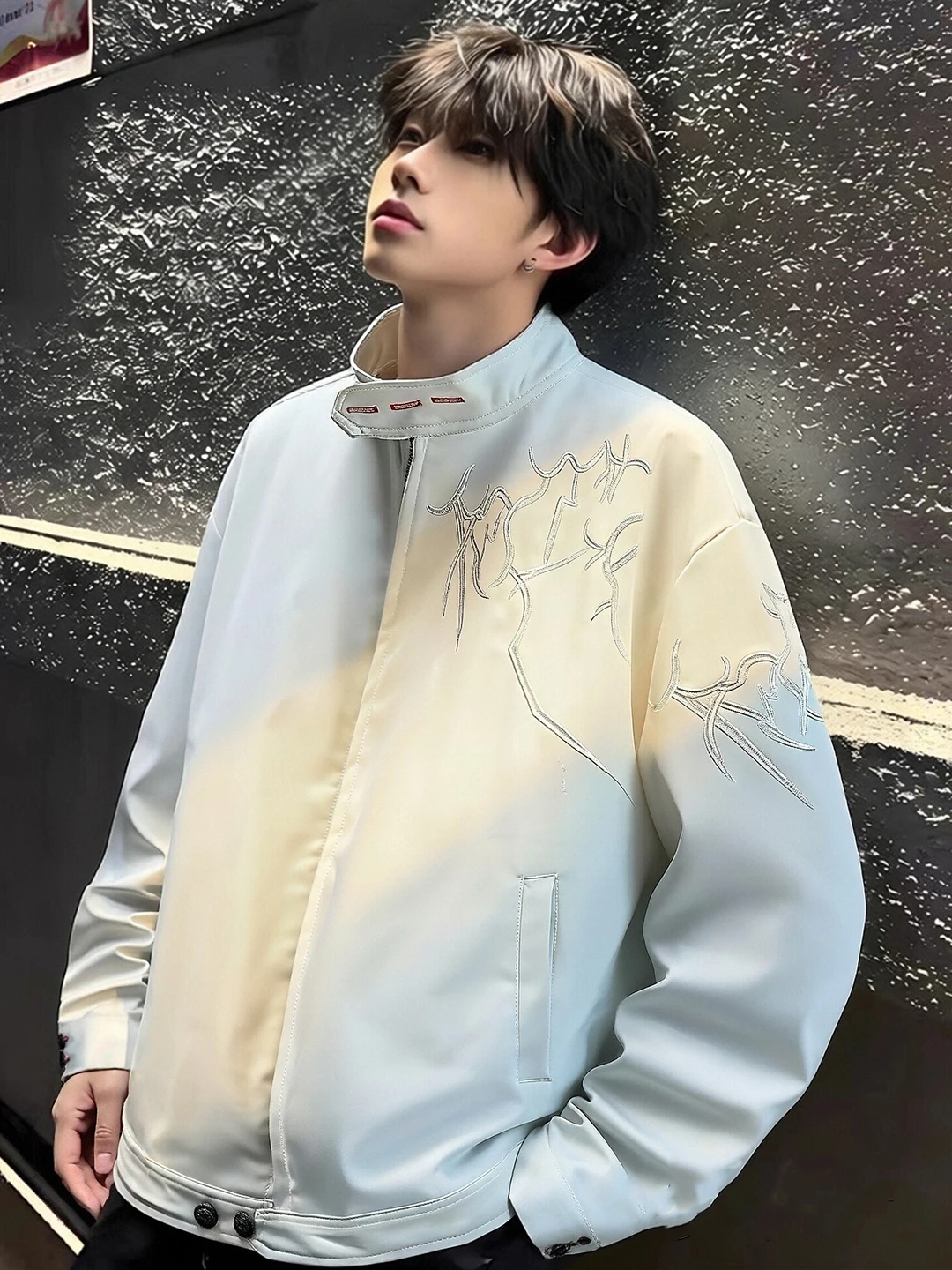 

Белая вышитая куртка-бомбер мужская весенняя в китайском национальном стиле с воротником-стойкой, американская куртка-харрингтон