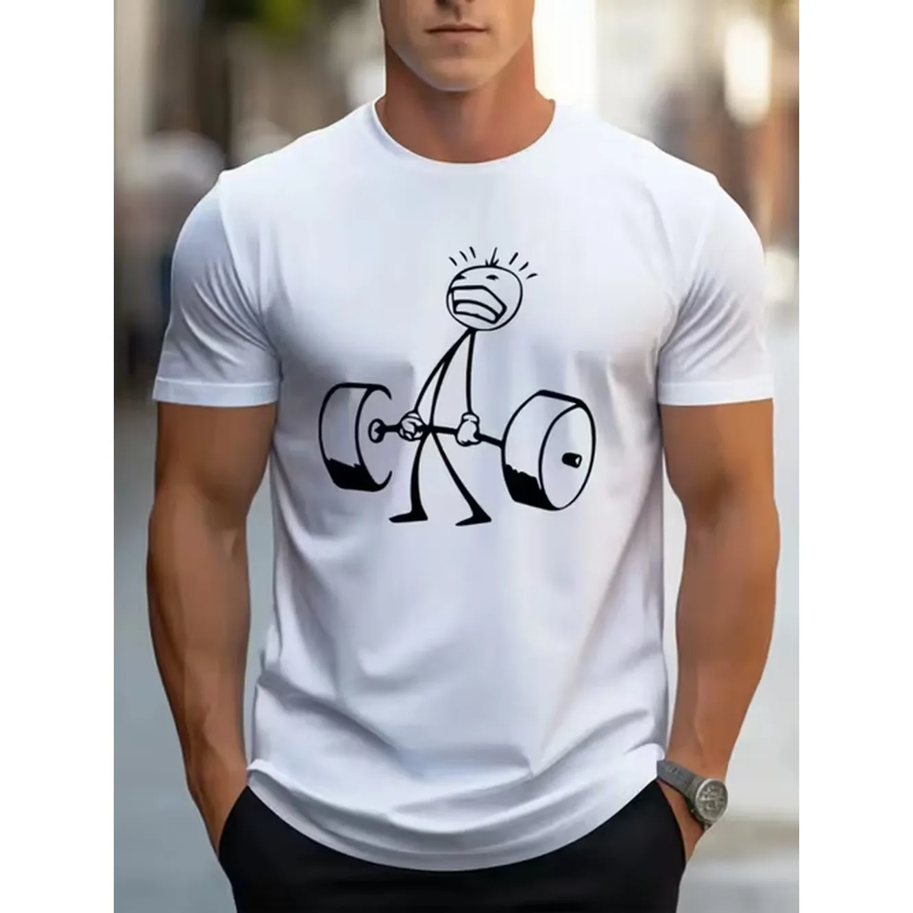 A Stylish Mens T Shirt With A Printed Design Featuring A Cut That Emphasizes The Fabric A Solid Hue With A Print Ensuring And Making It A Summer Staple