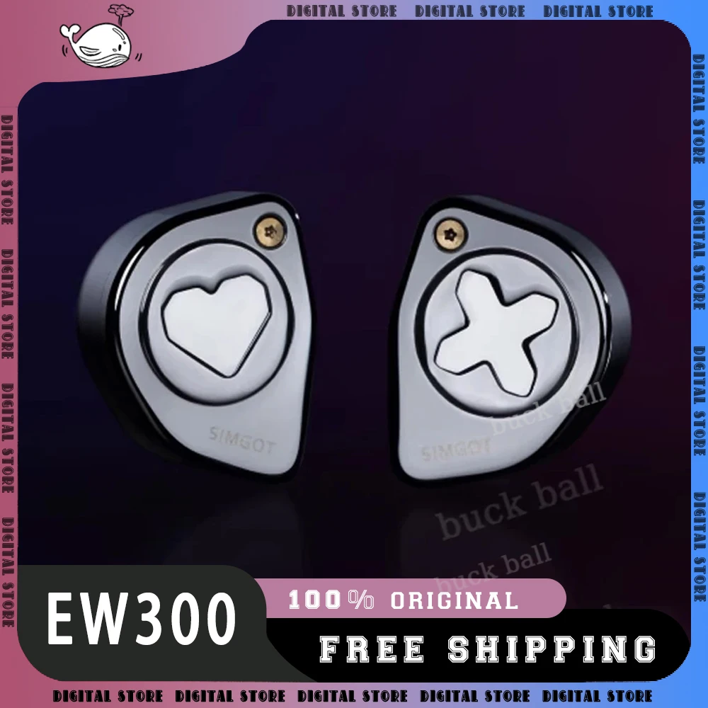 SIMGOT EW300 In-Ear Wired Earphone HIFI 1DD+1Planar+1PZT Hybrid Driver Monitor Earphone Custom with Detachable Nozzles Cables