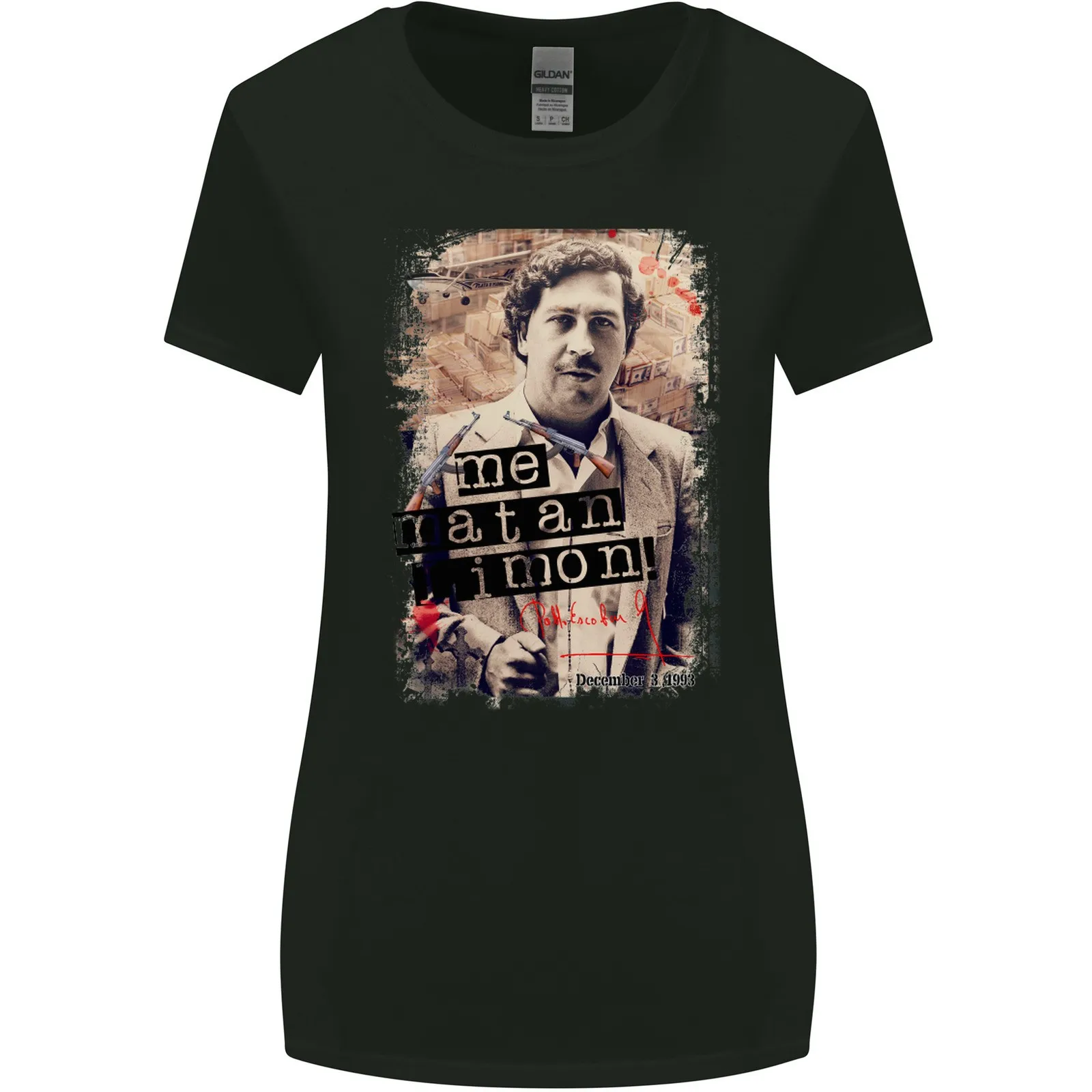 Pablo Escobar Me Matan Limon Camiseta de corte ancho para mujer