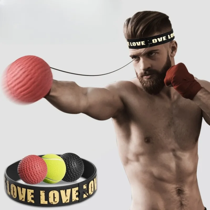 Punching Ball Boxing Reflex Ball with Head-mounted Fighting Speed Training Home Fitness Exercise Muay Thai Boxing Accessories