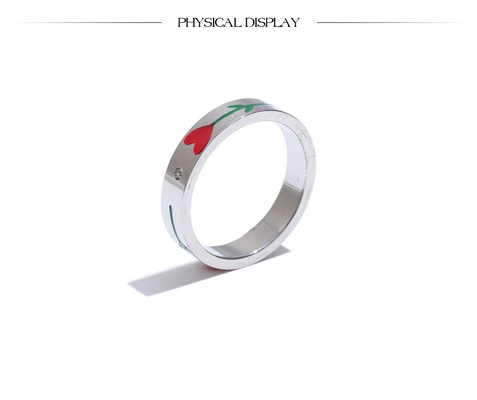 Yhpup # Edelstahl Emaille Blume Farbe Retention Mode Ring Neue Stil Wasserdicht Charme Exquisite Schmuck Großhandel – Detail 8