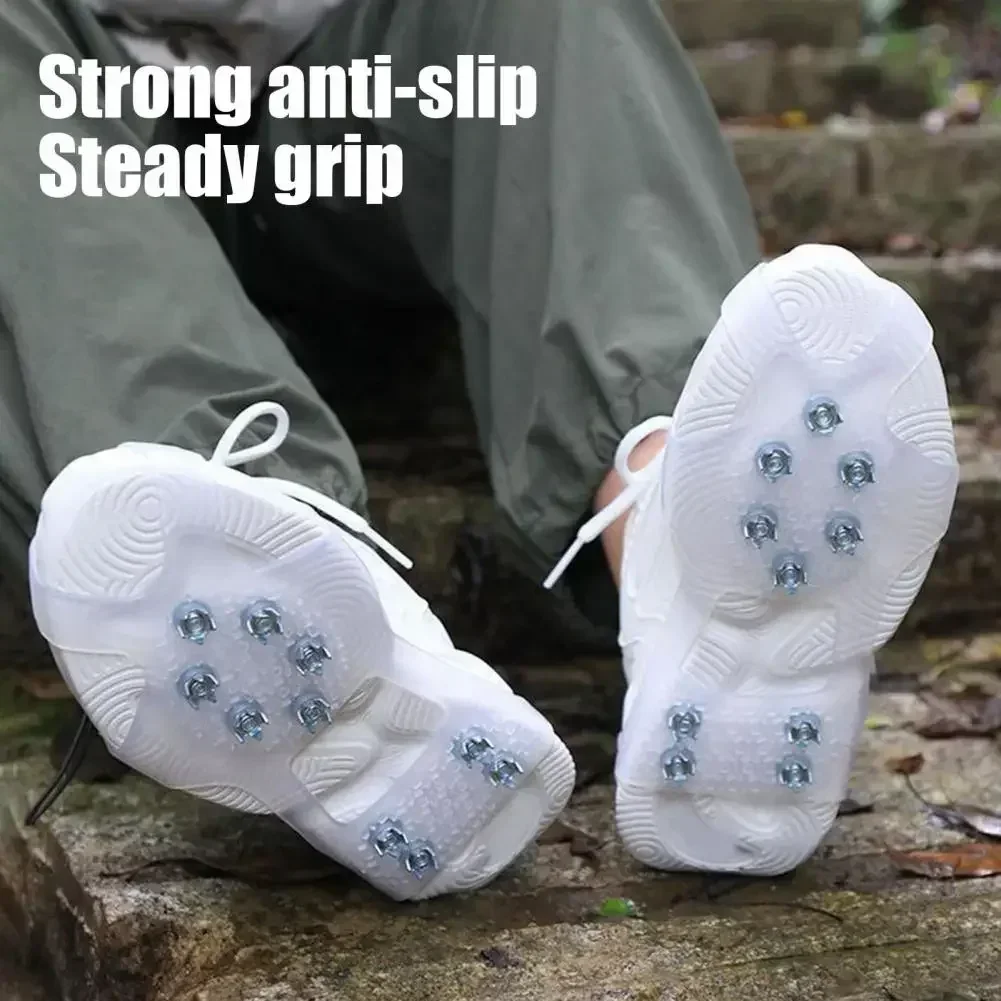 10 Teeth Ice Gripper Spike for Shoes Winter Outdoor Anti-Slip Hiking Mountain Climbing Ice Snow Crampons Anti-slip Shoe Covers