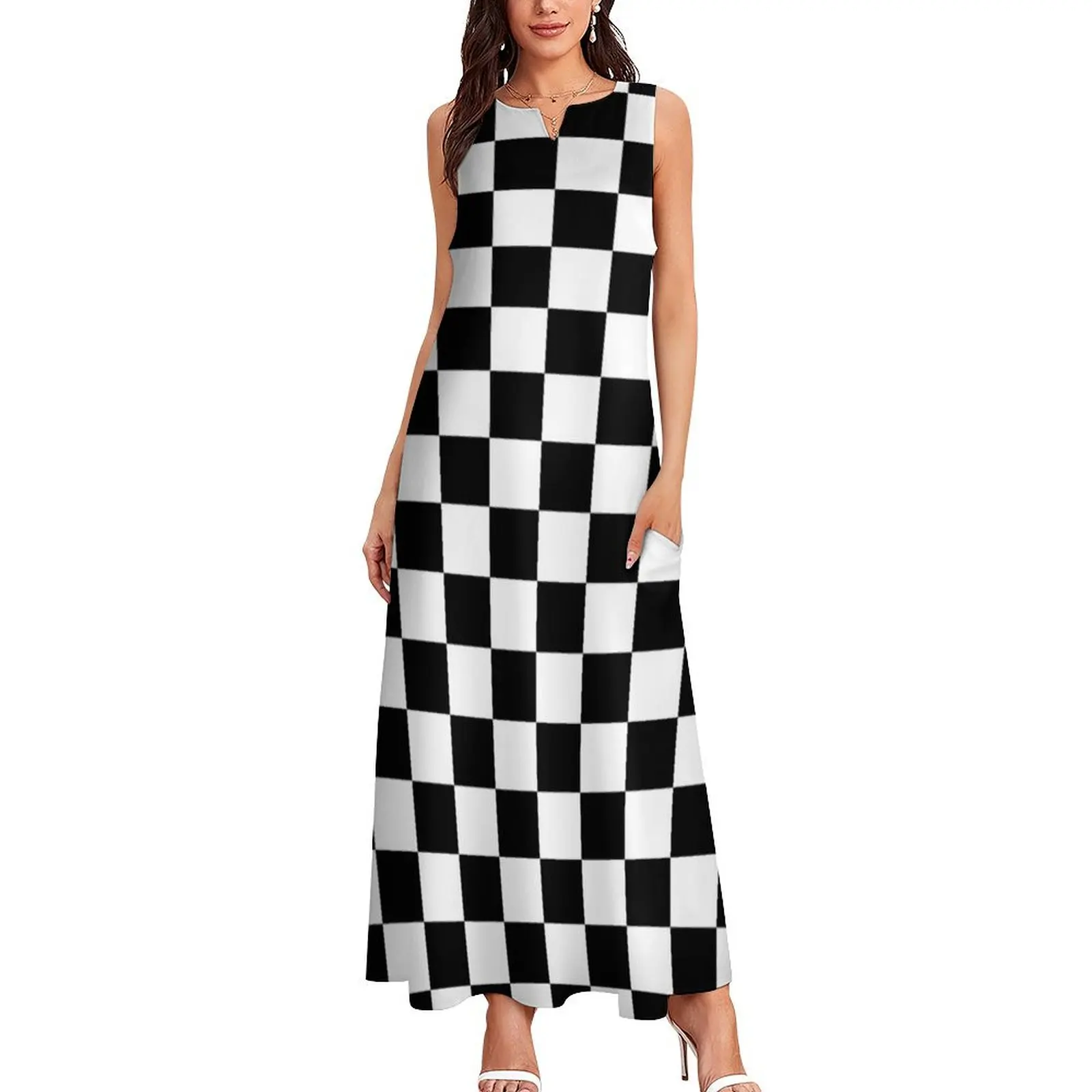 Chequered Flag Leggings - Checkered Racing Car Winner Jeggings Long Dress Prom gown wedding dresses for woman