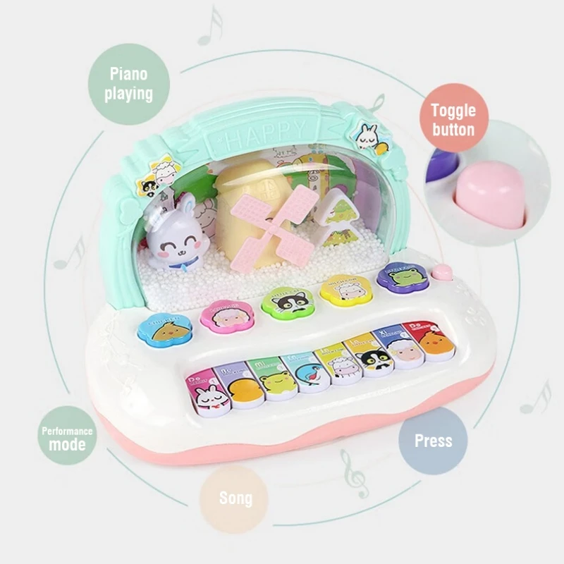 Baby Early Learning ของเล่นเปียโน Whack เกมหนูแฮมสเตอร์และเสียงสัตว์ 8 Scale มัลติฟังก์ชั่ดนตรีเปียโนอิเล็กทรอนิกส์ของเล่นเด็ก