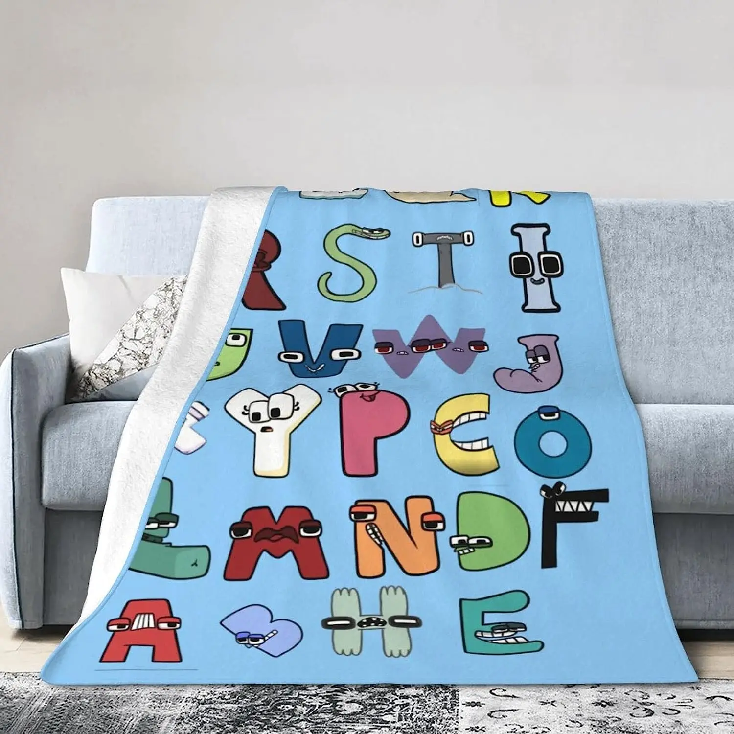 Alphabet Lore Blanket Fleece Anime Cartoon Super Soft Micro ​Bedding Couch Sofa Living Room All Season50 x40