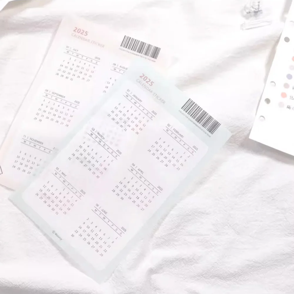 2025 Calendar Sticker Notebook Index Sticker Multifunctional Stationery Supplies Ledger Stickers 2025 Calendar Card
