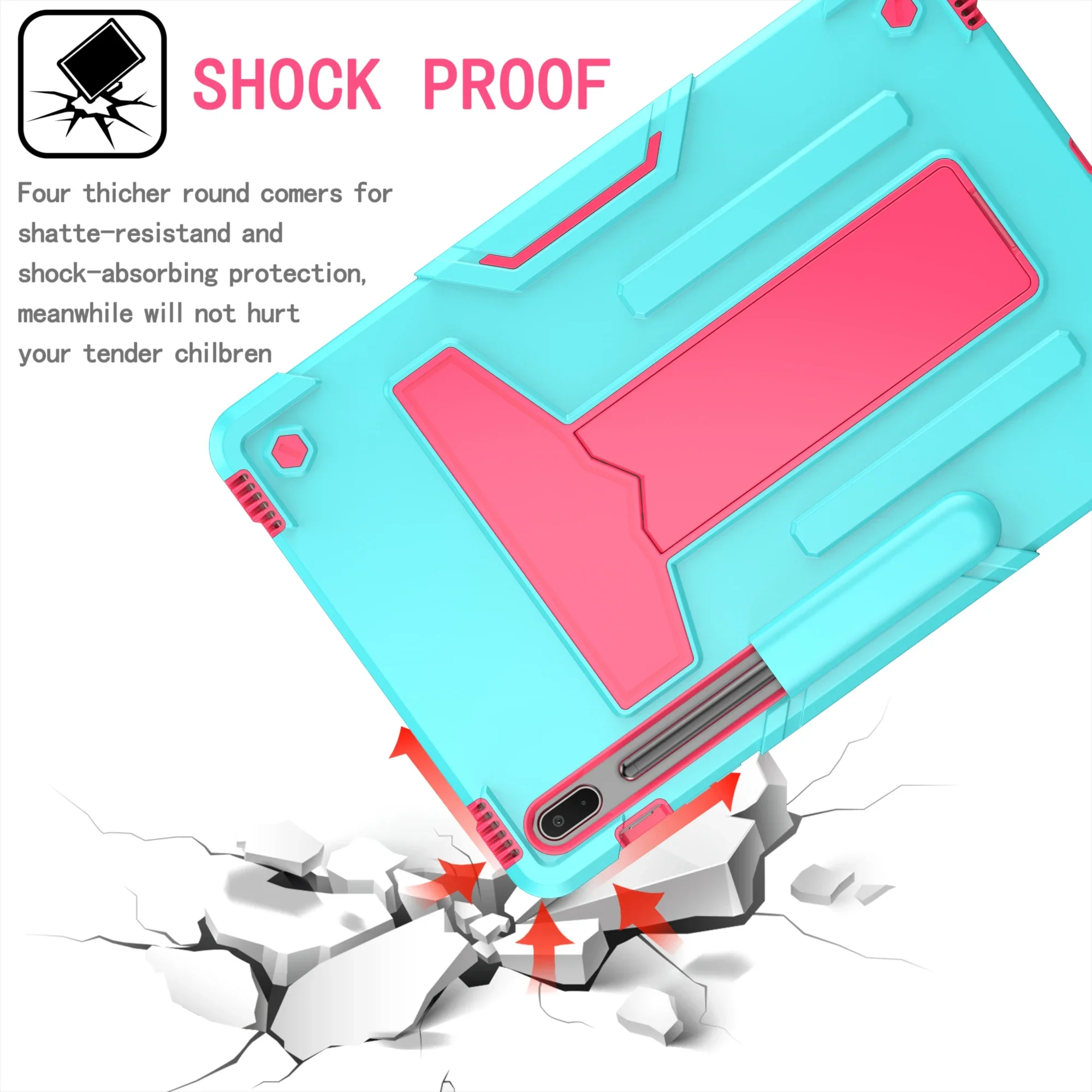 For Samsung Galaxy Tab Case S10 S9 S8 S7 Plus FE S6 Lite A7 A8 Cover Stand Bracket Kickstand Hard Shockproof Tablet Cases