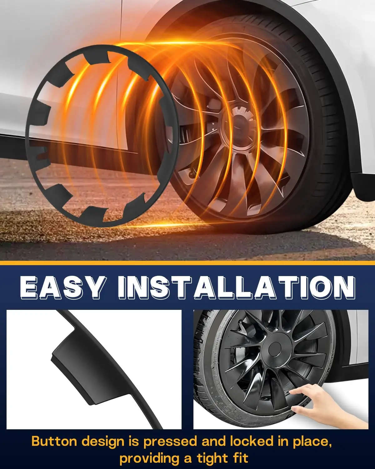 20 Inch Rim Protector Compatible with Tesla Model Y,Tesla Wheel Protector Made of ABS+PC Material,Durable and Wear-Resistant