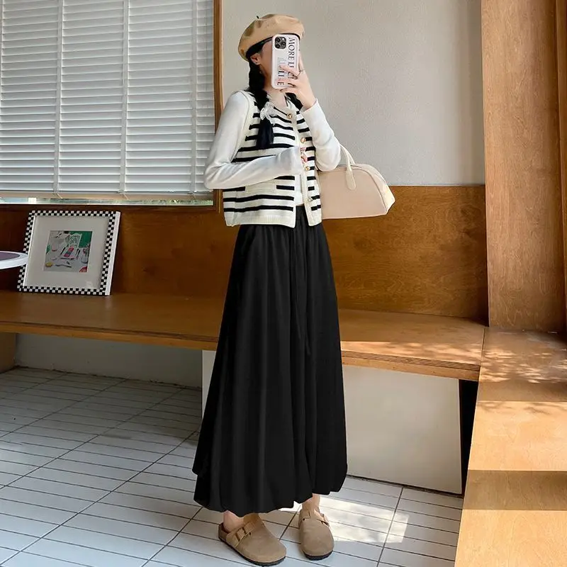 Women's Flower Bud Glutinous Rice Skirt 2026 Autumn Winter Plus Velvet Skirt Female Long Short High A-shaped Umbrella Skirt