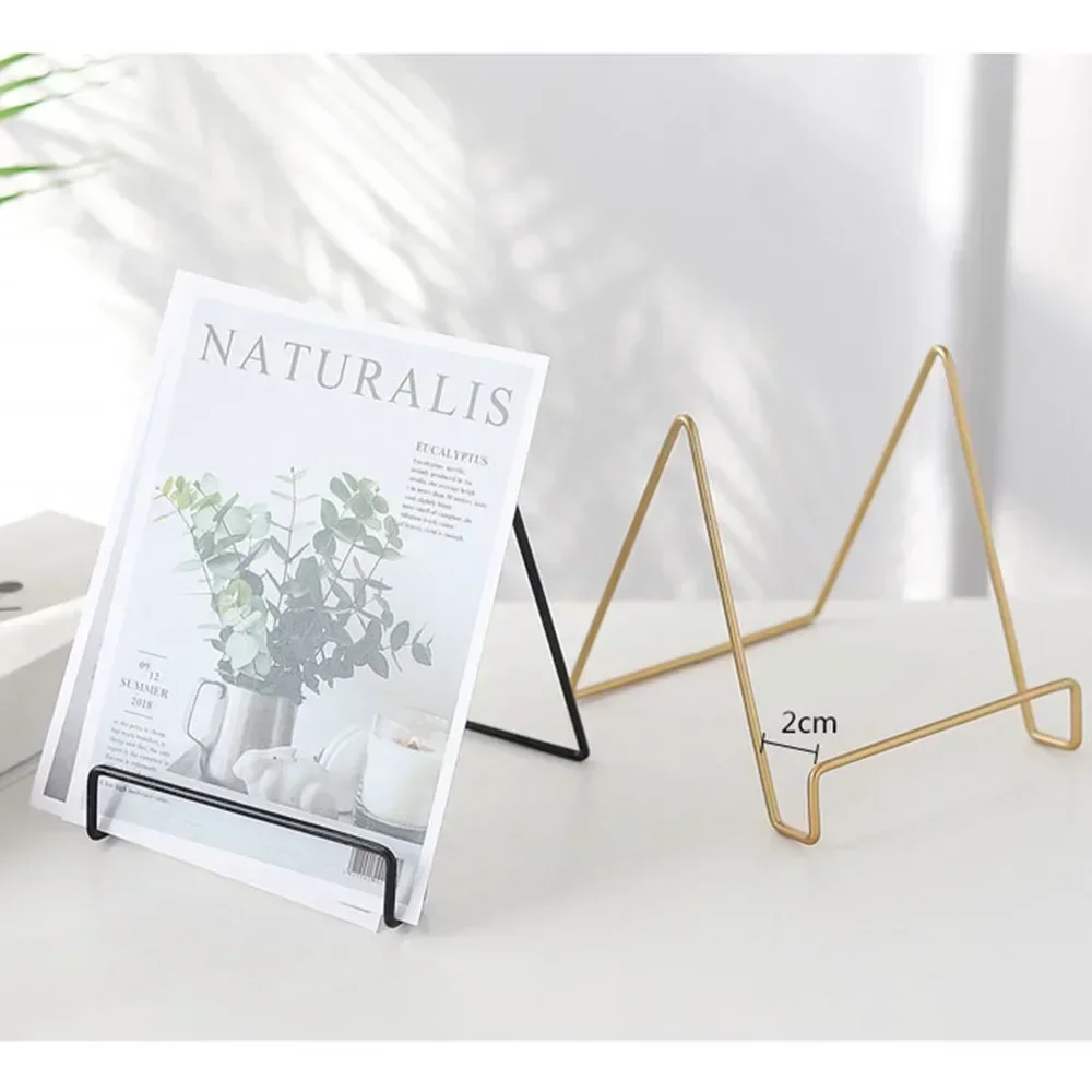 Iron Art  Magazine Display Stand Dish Rack Plate Bowl Picture Frame Photo Book Pedestal Holder Home Decoration Storage Ornaments