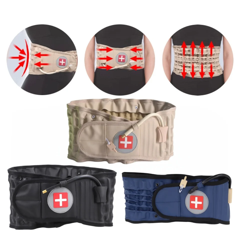 Waist Support Inflatable Belt for Men and Women, Fixed Lumbar Spine Support, Waist Support and Pressure Reducing Air Bag