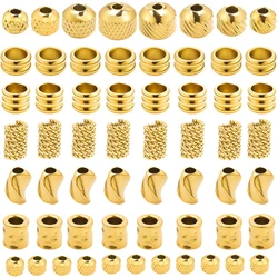 30pcs/lot Stainless Steel Gold Color Small Hole Beads DIY Jewelry Making Findings Spacer Beads for Necklace Bracelet Earrings