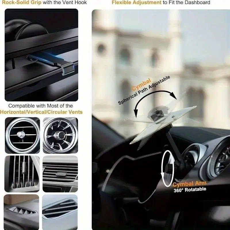 Car Air Outlet Tapping Cymbal 360° Adjustment Car Decoration Vocal Ornament Air Outlets Suitable For Various Models