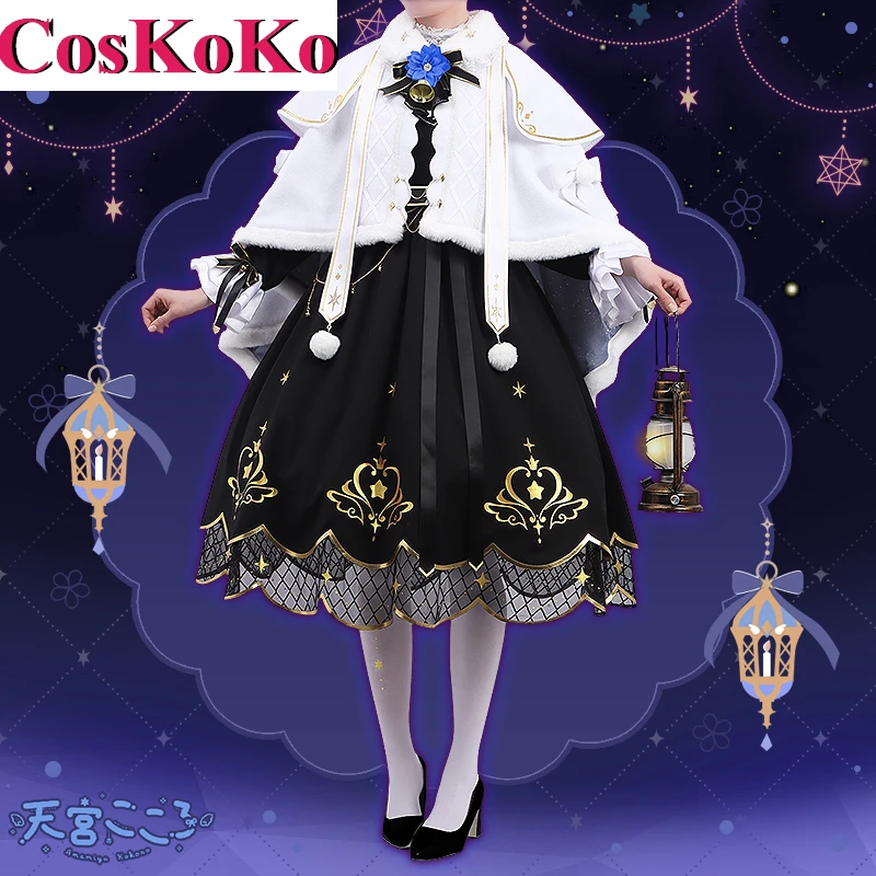 CosKoKo [Customized] Anime Vtuber Nijisanji Amamiya Kokoro Cosplay Costume Gorgrous Christmas Style Dress Role Play Clothing