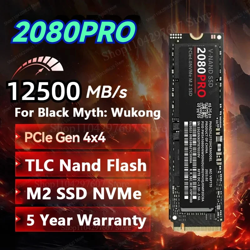 

2080PRO M2 SSD NVMe Gen 4/3 M.2 SSD 1TB 512GB 4TB 2TB Internal Solid State Hard Disk M2 PCIe 4.0x4 2280 SSD Drive for PS5 Laptop